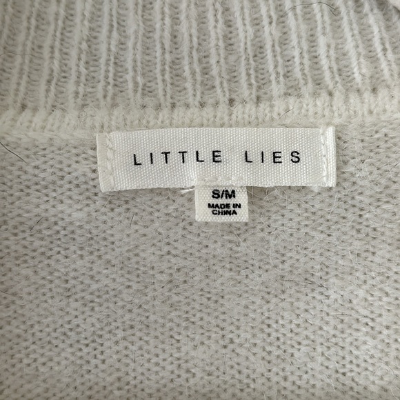 Little Lies Ivory White Pullover Sweater S/M - Picture 9 of 11